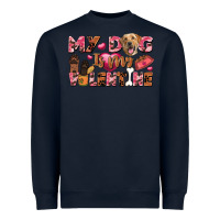 Navy my dog is my valentine Heavyweight Sweatshirt - FaDigitalArtStudio