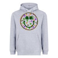 Heather Grey st patrick s day smiley face Heavyweight Hoodie - Artiststas