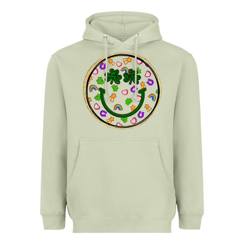 St Patrick S Day Smiley Face Heavyweight Hoodie by Artiststas | Teevron