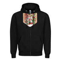Black Christmas Pocket Zipper Hoodie - CowhideDigitalArt