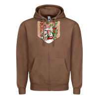 Chestnut Christmas Pocket Zipper Hoodie - CowhideDigitalArt