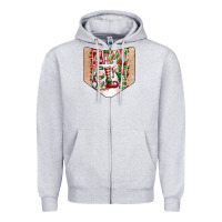 Heather Grey Christmas Pocket Zipper Hoodie - CowhideDigitalArt