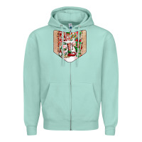 Seafoam Christmas Pocket Zipper Hoodie - CowhideDigitalArt