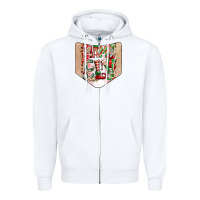 White Christmas Pocket Zipper Hoodie - CowhideDigitalArt