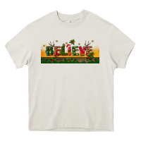 Cream christmas believe Heavy Core Tee - BundleAndBundleShop