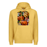 Antique Gold Halloween Pumpkins Premium Hoodie - BundleAndBundleShop