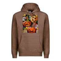 Chestnut Halloween Pumpkins Premium Hoodie - BundleAndBundleShop