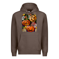 Coffee Halloween Pumpkins Premium Hoodie - BundleAndBundleShop