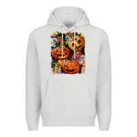 Dove Grey Halloween Pumpkins Premium Hoodie - BundleAndBundleShop