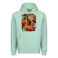 Seafoam Halloween Pumpkins Premium Hoodie - BundleAndBundleShop