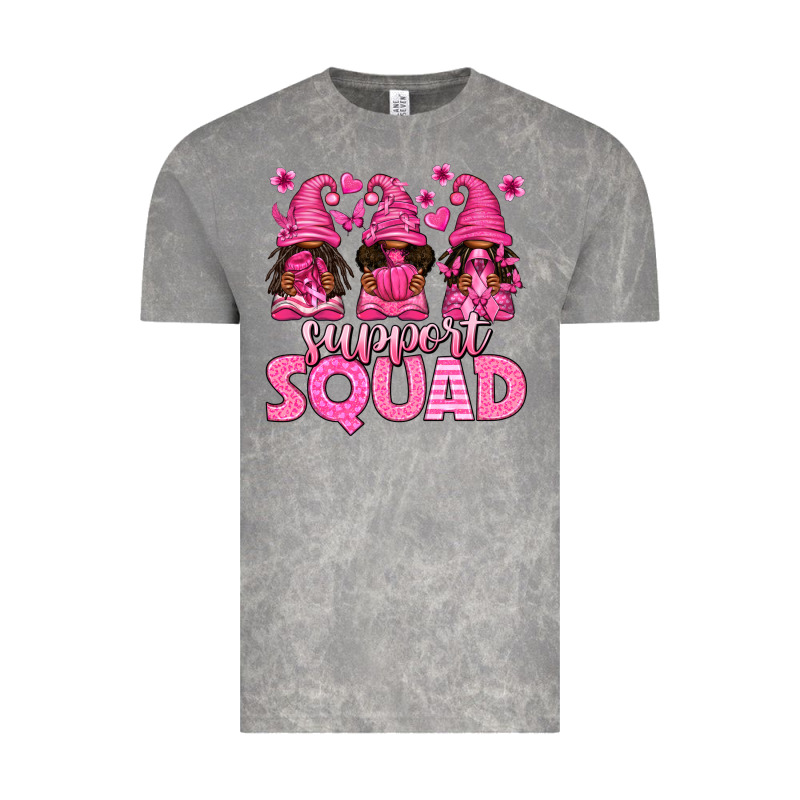 Breast Cancer Afro Gnomies Support Squad Vintage Tee by texasbilliewilder | Teevron