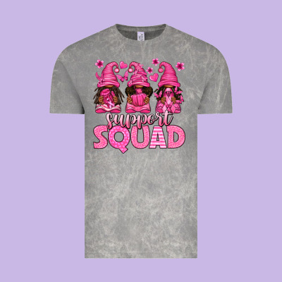 Breast Cancer Afro Gnomies Support Squad Vintage Tee Designed By Texasbilliewilder