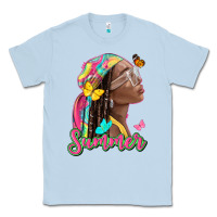 Dusty Blue summer afro Classic Tee - NancyCooperArtShop