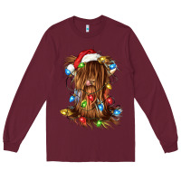 Burgundy christmas heifer cow gnome Long Sleeve Tee - CowGirlArtShop
