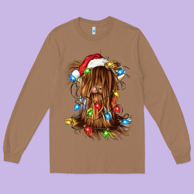Christmas Heifer Cow Gnome Long Sleeve Tee Designed By Cowgirlartshop