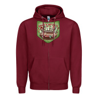 Burgundy Christmas Pocket Zipper Hoodie - CowhideDigitalArt