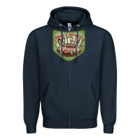 Navy Christmas Pocket Zipper Hoodie - CowhideDigitalArt