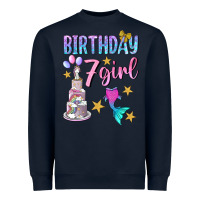 Navy birthday girl 7 Heavyweight Sweatshirt - BundleAndBundleShop