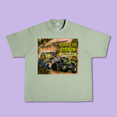Huntin Fishin Muddin Urban Heavy Tee Designed By Tumblerdesignbyshophia
