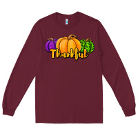 Burgundy halloween pumpkins thankful Long Sleeve Tee - Jasminsmagicworld