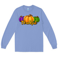 Colony Blue halloween pumpkins thankful Long Sleeve Tee - Jasminsmagicworld