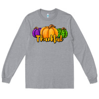 Heather Grey halloween pumpkins thankful Long Sleeve Tee - Jasminsmagicworld
