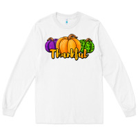 White halloween pumpkins thankful Long Sleeve Tee - Jasminsmagicworld
