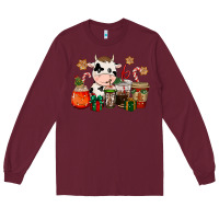 Burgundy cow coffee cups christmas Long Sleeve Tee - CowGirlArtShop