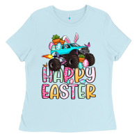Baby Blue monster truck happy easter Ladies Tee - Artiststas