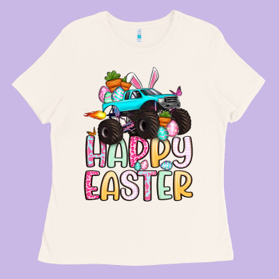 Monster Truck Happy Easter Ladies Tee Designed By Artiststas