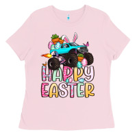 Bubblegum Pink monster truck happy easter Ladies Tee - Artiststas