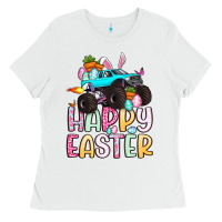 White monster truck happy easter Ladies Tee - Artiststas