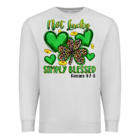 Dove Grey not lucky simply blessed Premium Sweatshirt - Artiststas