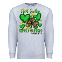 Heather Grey not lucky simply blessed Premium Sweatshirt - Artiststas