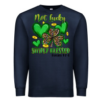 Navy not lucky simply blessed Premium Sweatshirt - Artiststas