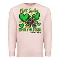 Pale Pink not lucky simply blessed Premium Sweatshirt - Artiststas
