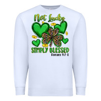 White not lucky simply blessed Premium Sweatshirt - Artiststas