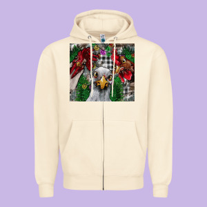 Chicken Zipper Hoodie Designed By Cowhidedigitalart