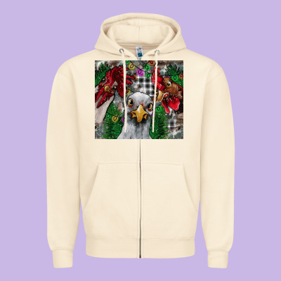 Chicken Zipper Hoodie Designed By Cowhidedigitalart