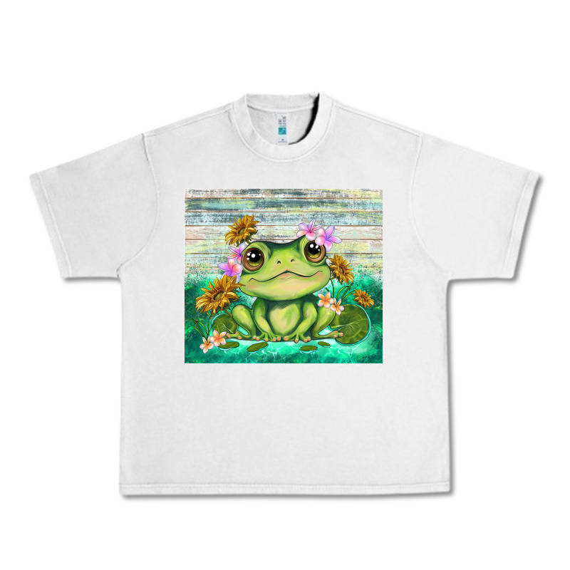 Frog With Sunflower Urban Heavy Tee by TumblerDesignByShophia | Teevron