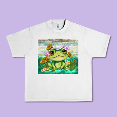 Frog With Sunflower Urban Heavy Tee Designed By Tumblerdesignbyshophia