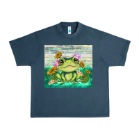 Midnight Navy frog with sunflower Urban Heavy Tee - TumblerDesignByShophia
