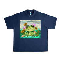 Navy frog with sunflower Urban Heavy Tee - TumblerDesignByShophia