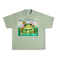 Oil Green frog with sunflower Urban Heavy Tee - TumblerDesignByShophia