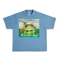 Pebble Blue frog with sunflower Urban Heavy Tee - TumblerDesignByShophia