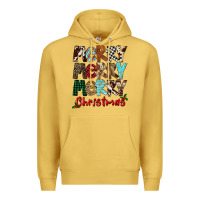 Antique Gold Merry Christmas Premium Hoodie - FaDigitalArtStudio