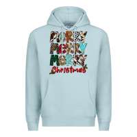 Blue Mist Merry Christmas Premium Hoodie - FaDigitalArtStudio
