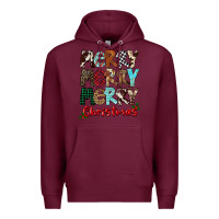 Burgundy Merry Christmas Premium Hoodie - FaDigitalArtStudio