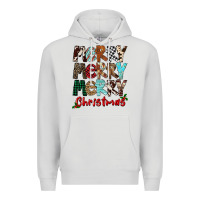 Dove Grey Merry Christmas Premium Hoodie - FaDigitalArtStudio