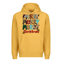 Mustard Merry Christmas Premium Hoodie - FaDigitalArtStudio